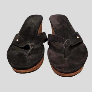 UGG Australia with brook cork wedges size 7 leather sandals slippers